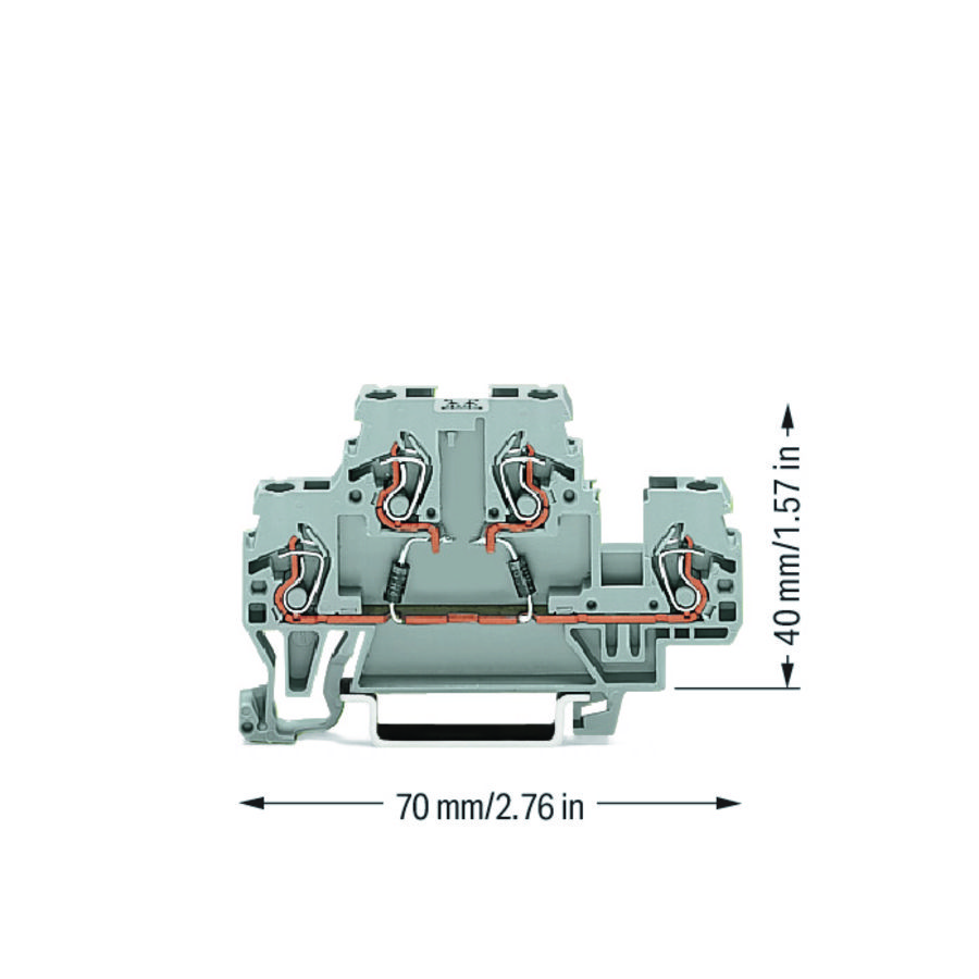 Moduleklem 2-etage 2 dioden 1N4007 grijs VVE=50