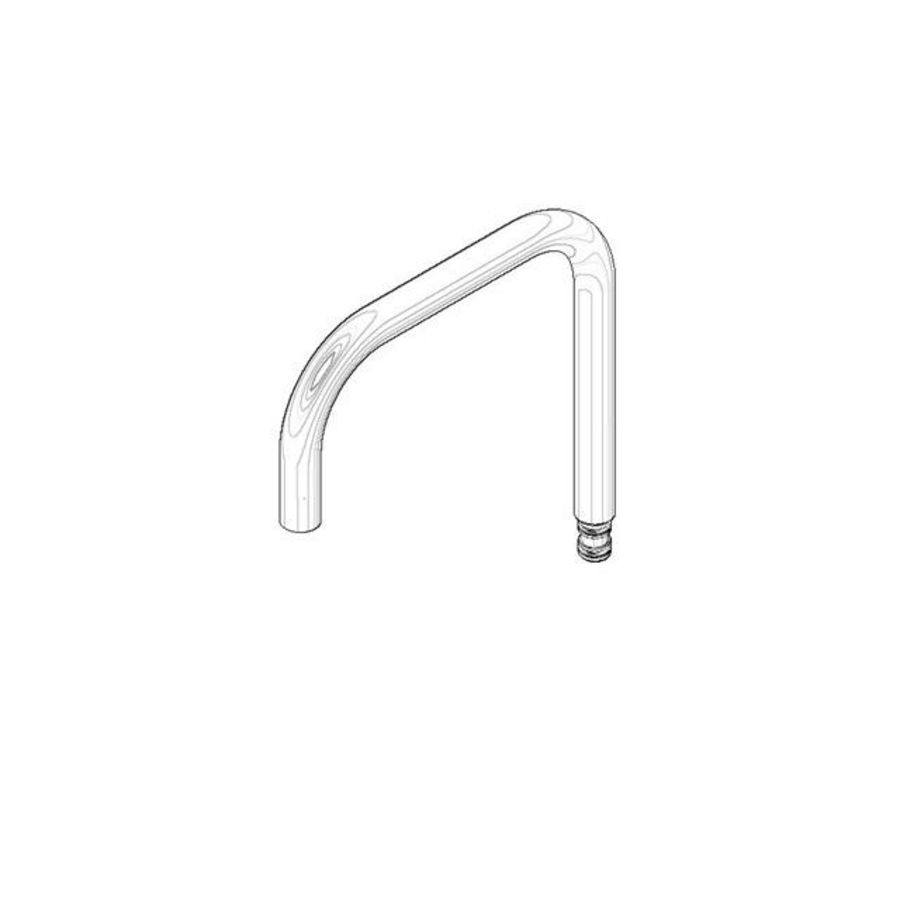 Uitloop hoekig 200mm, 5,68l/min. chr
