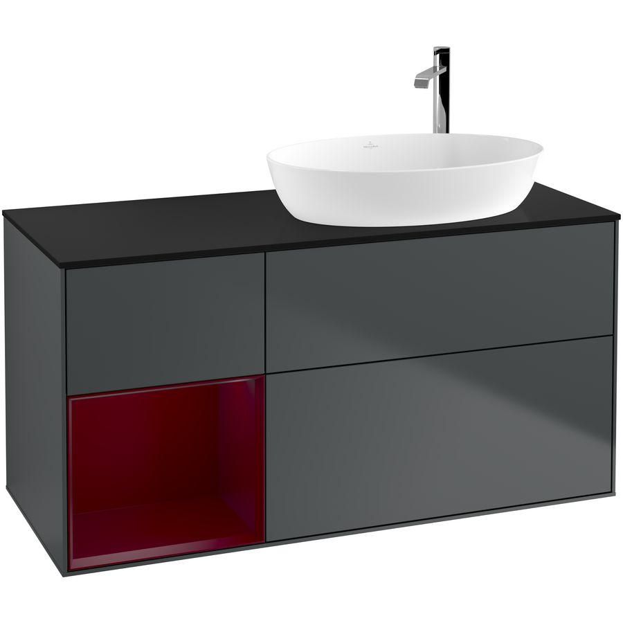 Wastafelonderkast Finion 1200x603x501mm Mid.Blue Matt Lacquer F922HBHG