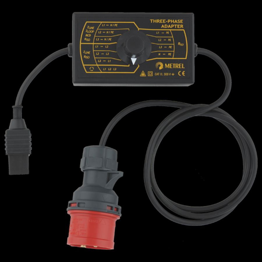 Meetadapter 3 fase CEE 16A met schakelaar tbv.Eurotest