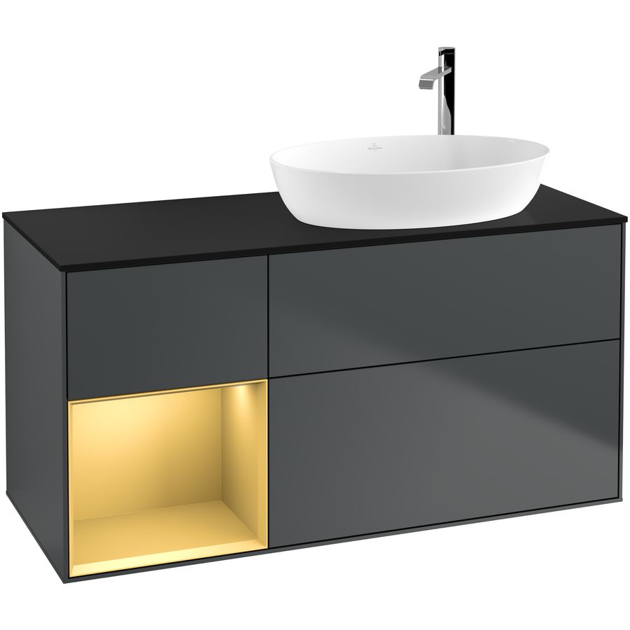 Wastafelonderkast Finion 1200x603x501mm Mid.Blue Matt Lacquer F922HFHG