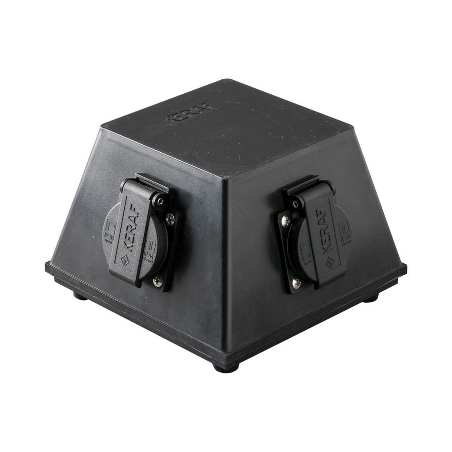 Type 18 volrubber verdeler 3x randaarde zwart VVE=2