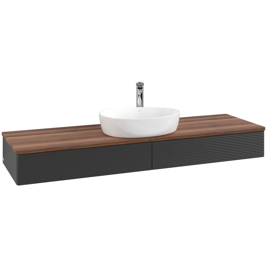 Wastafelonderkast Antao 1600x190x500mm Black Matt Lacquer L14152PD