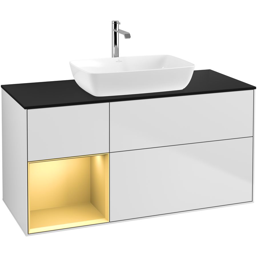 Wastafelonderkast Finion 1200x603x501mm White Matt Lacquer F822HFMT