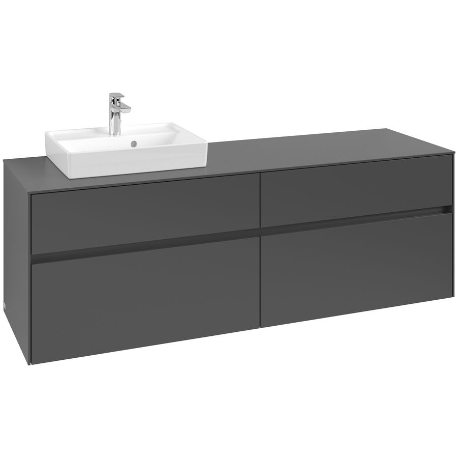 Wastafelonderkast Collaro 1600x548x500mm Graphite C078B0VR