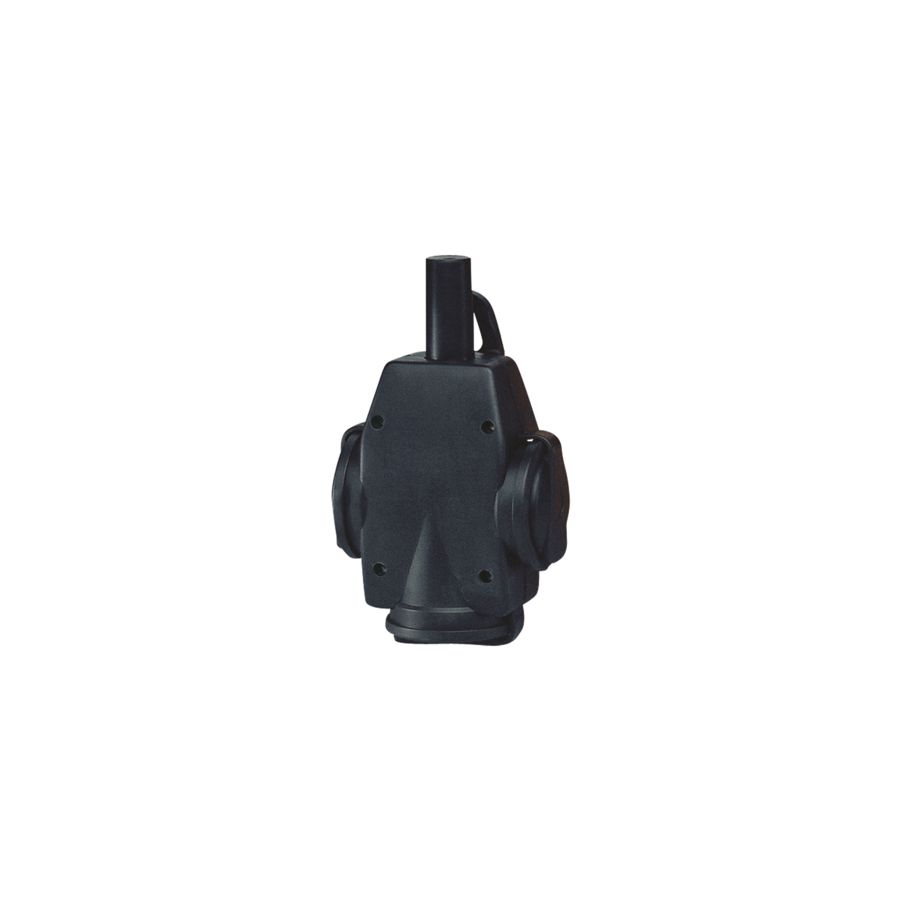 Hangkoppeling 3-voudige SCHUKO massief rubber zwart