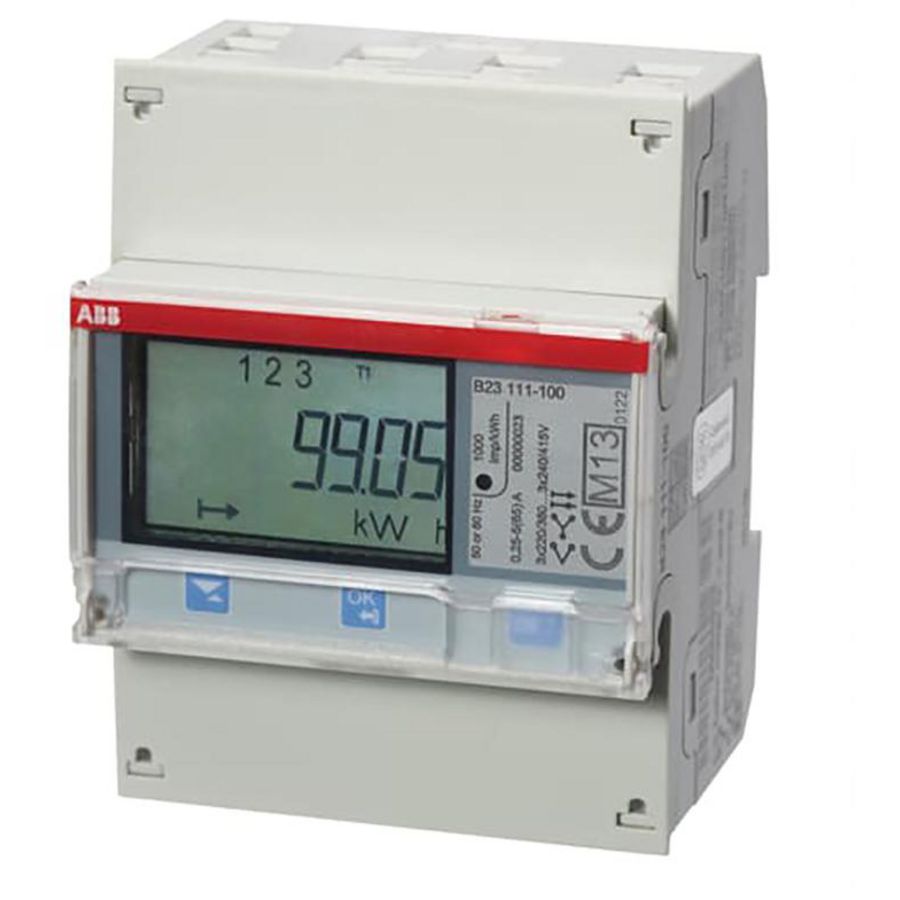 Elektriciteitsmeter 3 fase direct 65A 230/400V AC klasse B