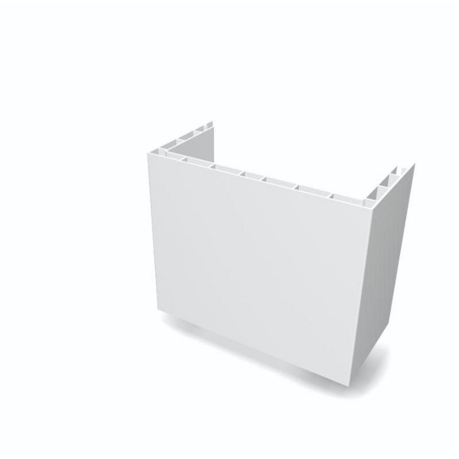 Stijgstrangprofiel U-vorm, 50x100mm, wit lengte=3 mtr. VVE=8