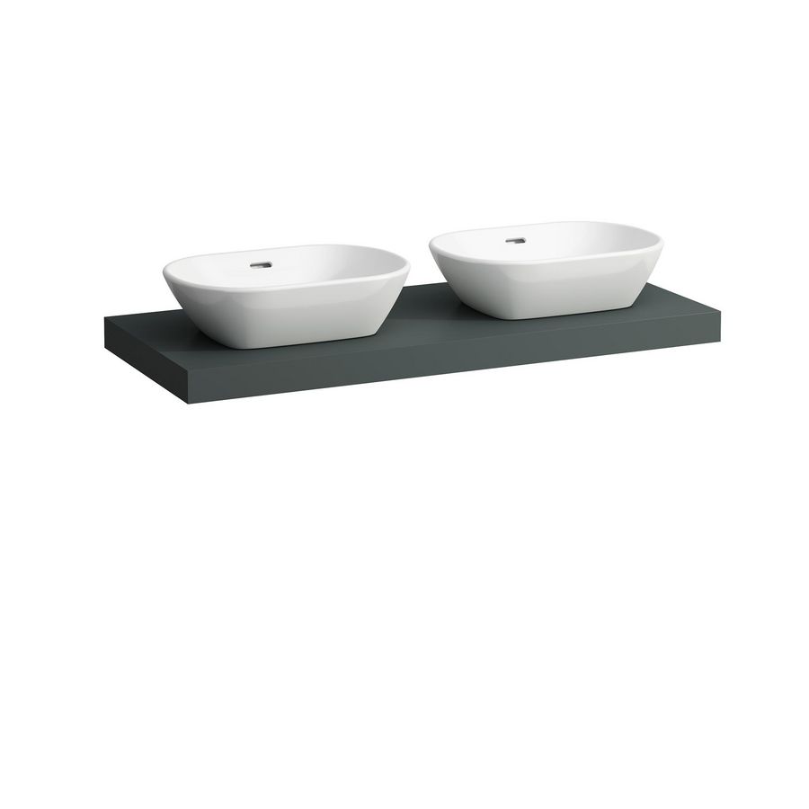 Wastafelblad LANI 120cm met dubbele uitsparing traffic grey