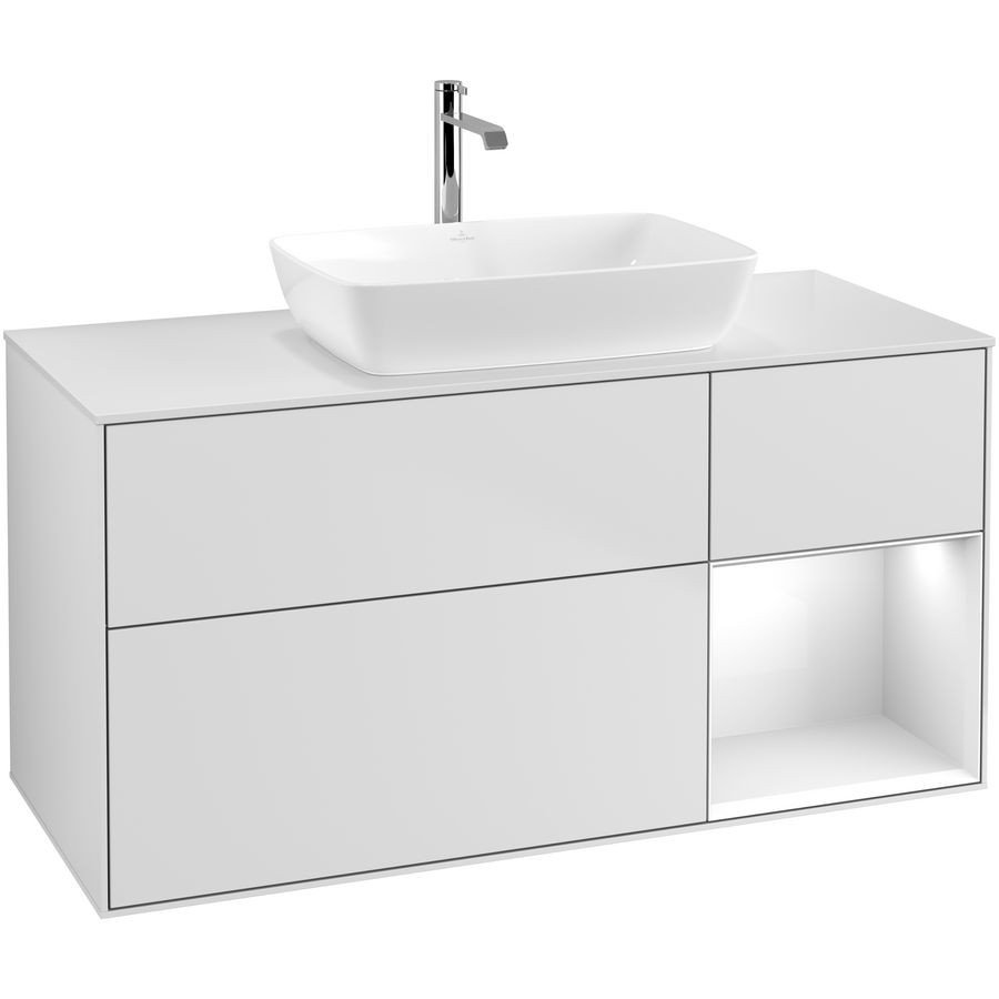 Wastafelonderkast Finion 1200x603x501mm White Matt Lacquer F831GFMT