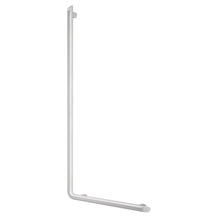 Douchestang L-vormig Ø35 H.1130 aluminium wit