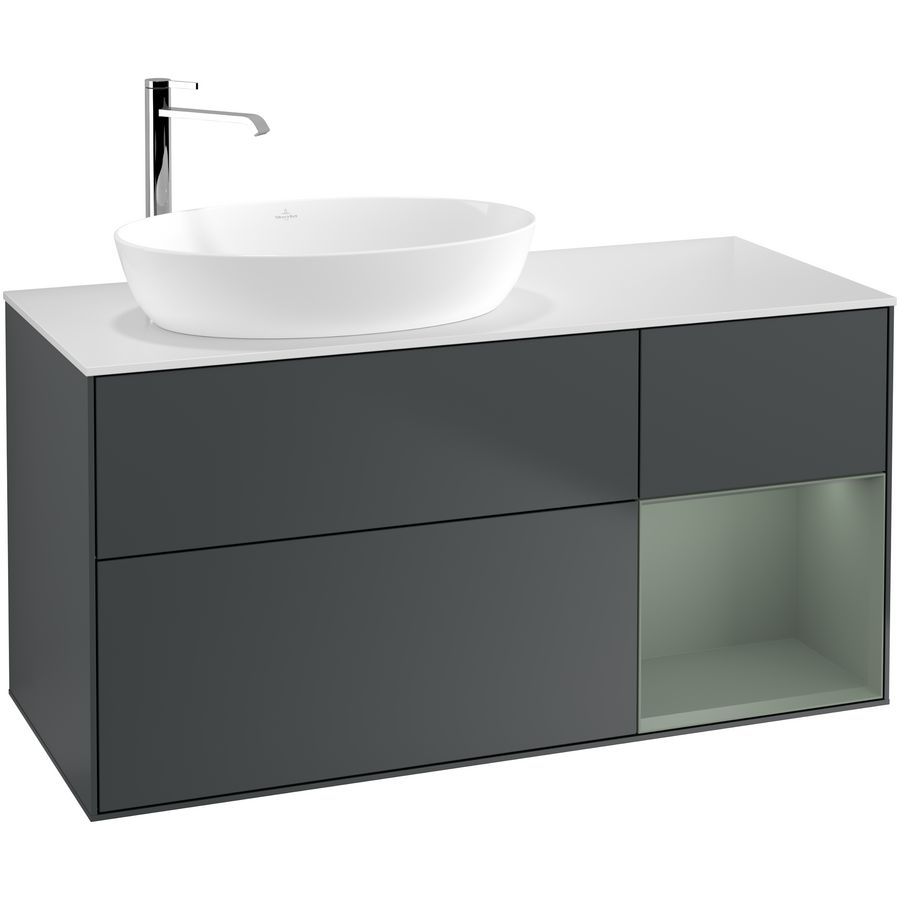 Wastafelonderkast Finion 1200x603x501mm Mid.Blue Matt Lacquer F931GMHG