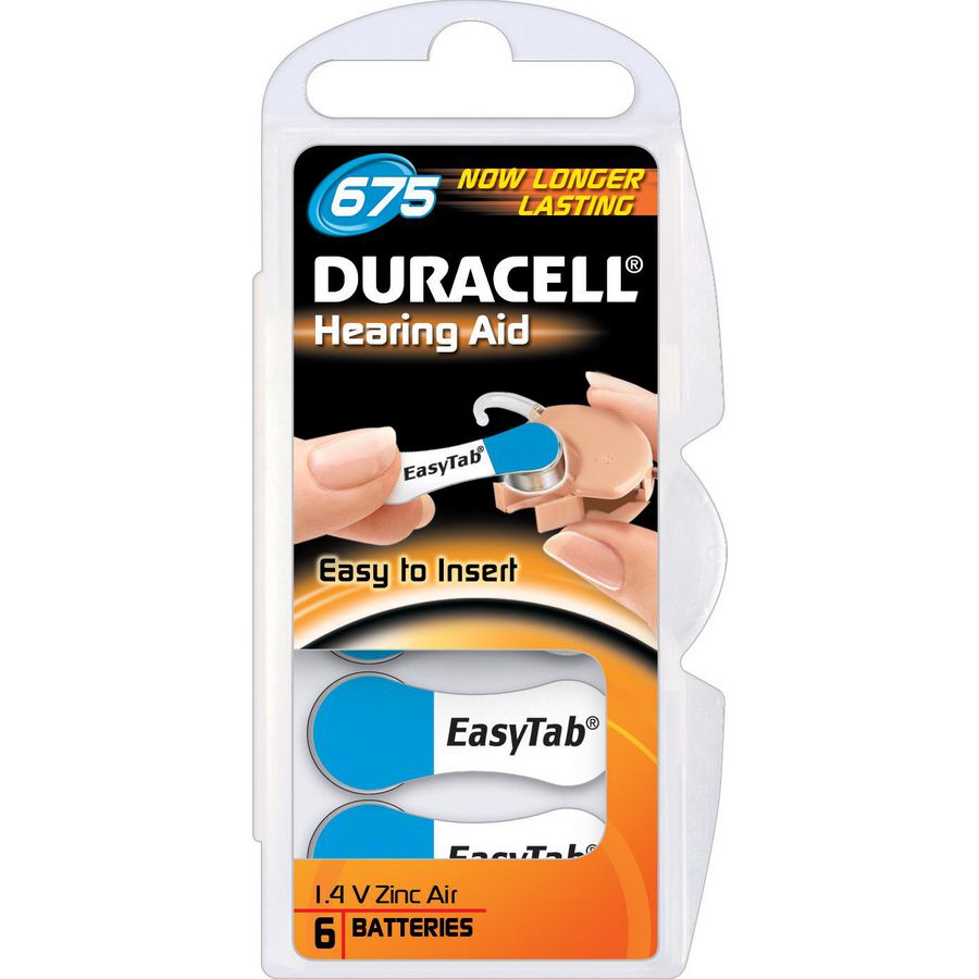 Blister a 6st. batterij DA675 Duracel VVE=10
