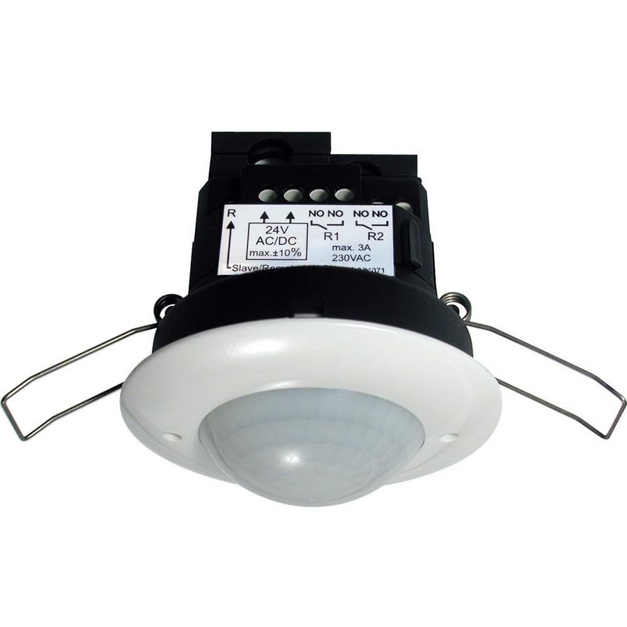 Aanwezigheidsmelder 3A 12-48V 360gr. IB wit IP20 10m 2Kanaal