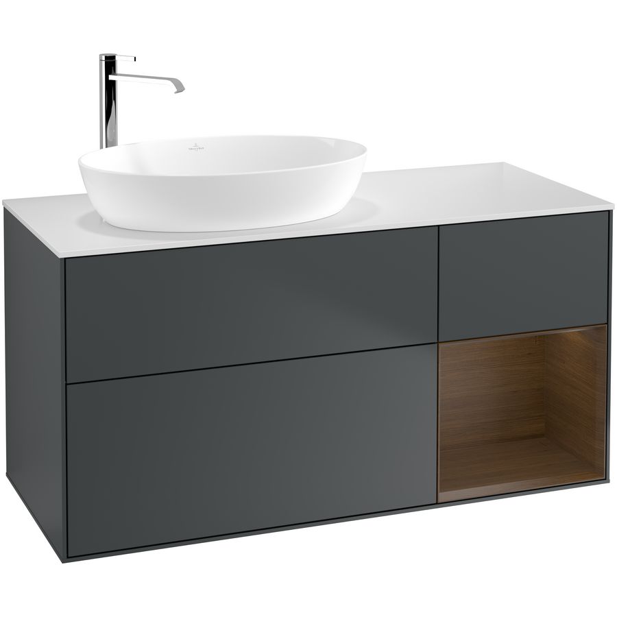 Wastafelonderkast Finion 1200x603x501mm Mid.Blue Matt Lacquer F931GNHG