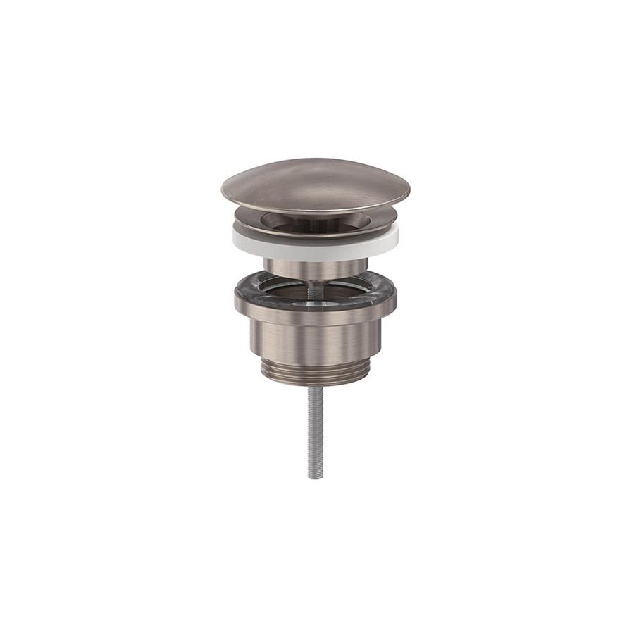 Design  afvoerplug 1.1/4" vast (niet afsluitbaar) geborsteld  nickel PVD MAY