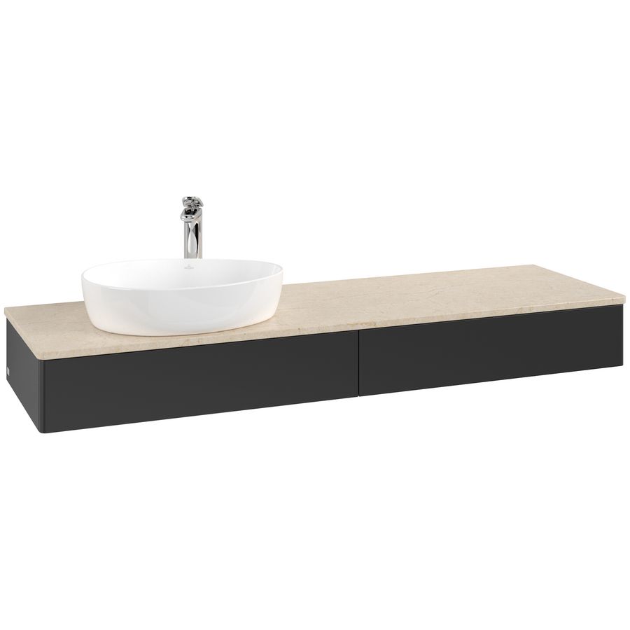 Wastafelonderkast Antao 1600x190x500mm Black Matt Lacquer L15053PD