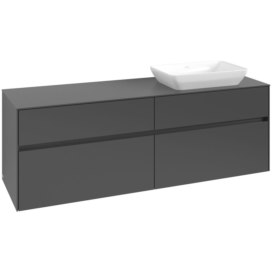 Wastafelonderkast Collaro 1600x548x500mm Graphite C122B0VR