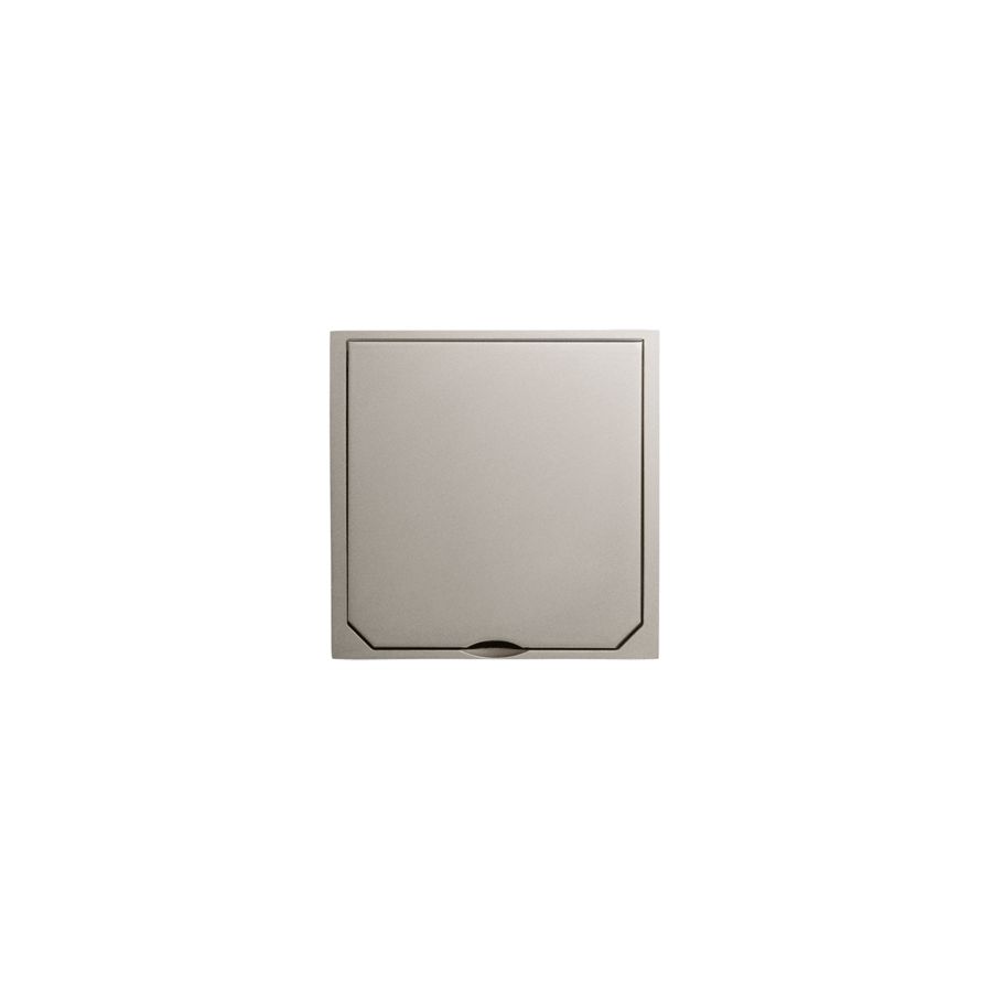 Afdekplaat met klapdeksel platina-look mat 112x112mm