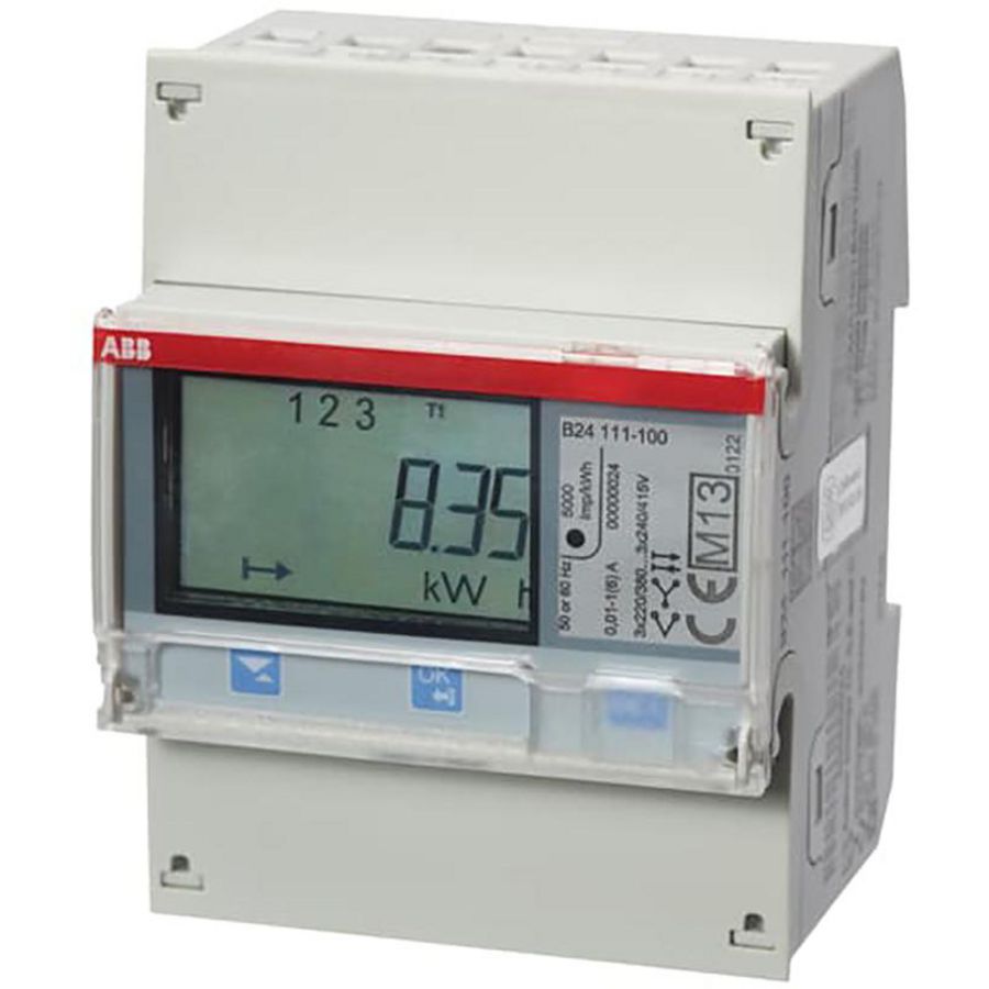 Elektriciteitsmeter 3 fase indirect 6A 230/400V AC klasse B