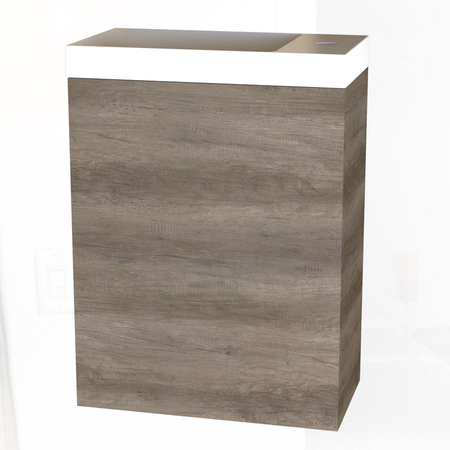 Wavedesign Domino fonteinkast 600x400x220mm grijs eik
