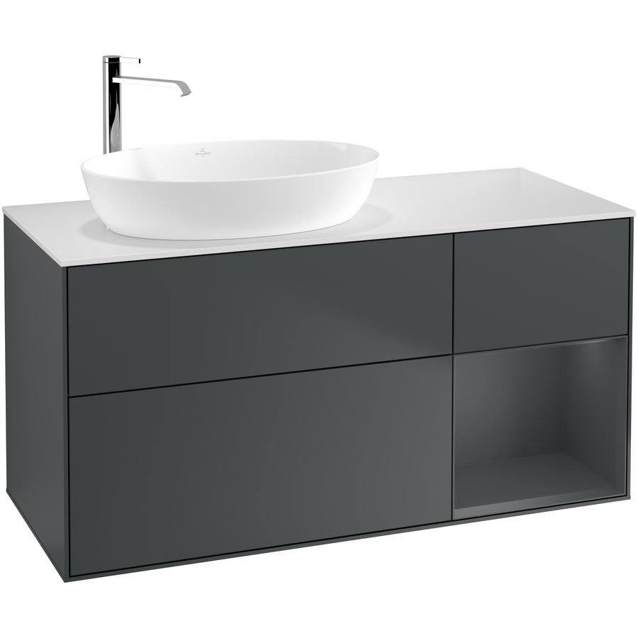 Wastafelonderkast Finion 1200x603x501mm Mid.Blue Matt Lacquer F931HGHG