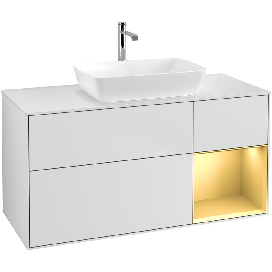 Wastafelonderkast Finion 1200x603x501mm White Matt Lacquer F831HFMT