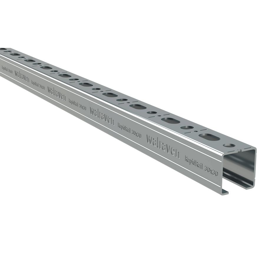 Lengte a 2m. montagerail Rapidrail verzinkt WM1 30x15mm