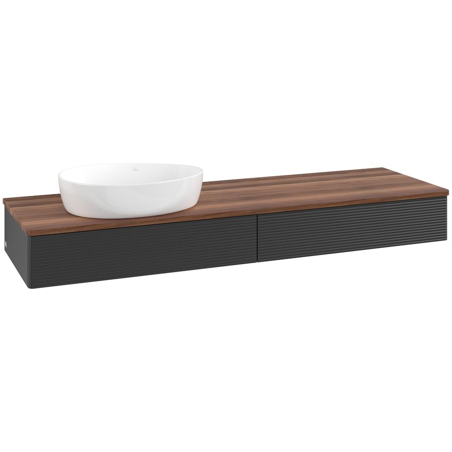 Wastafelonderkast Antao 1600x190x500mm Black Matt Lacquer L15112PD