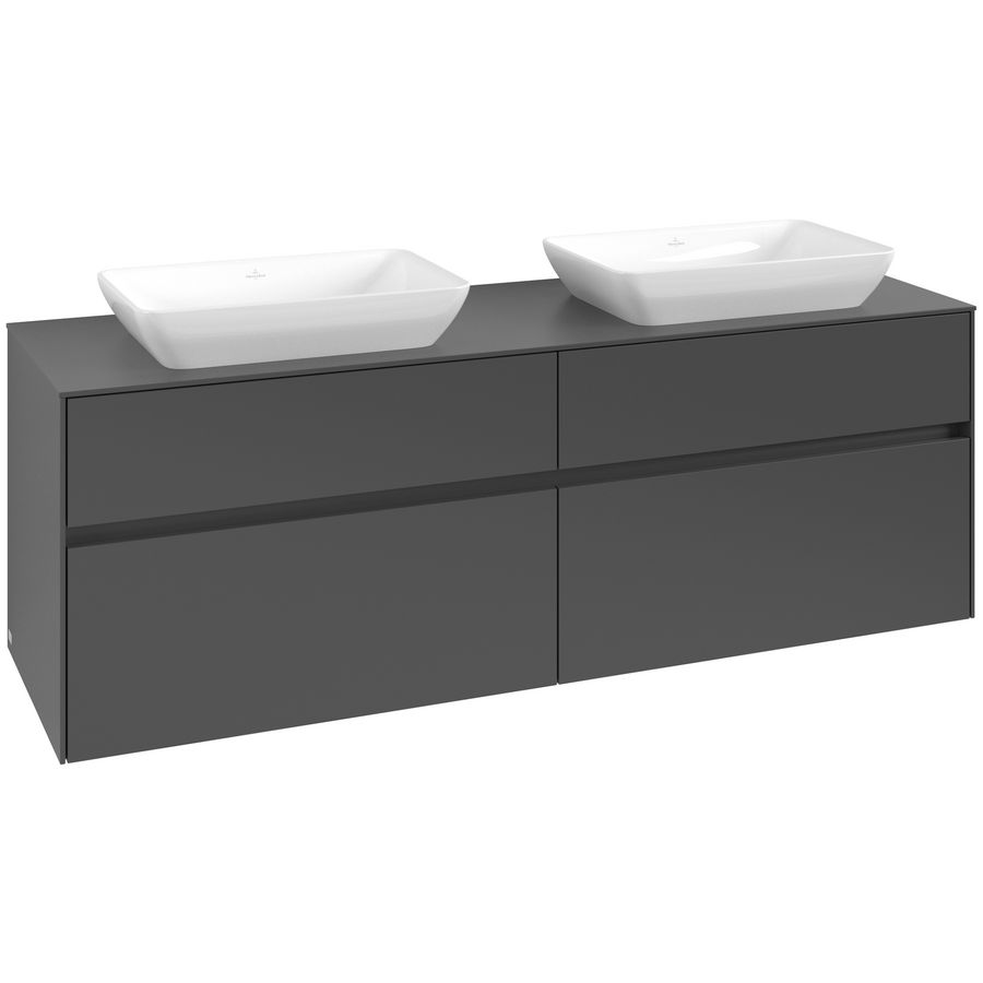 Wastafelonderkast Collaro 1600x548x500mm Graphite C123B0VR