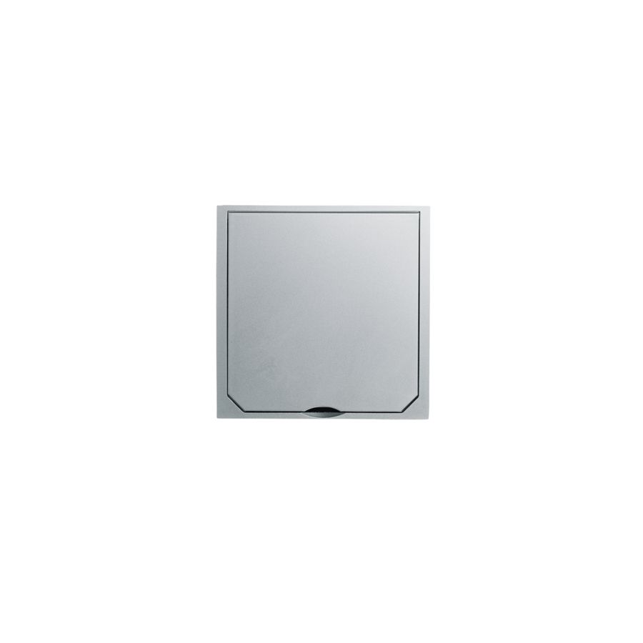 Afdekplaat met klapdeksel roestvrij staal-look mat 112x112mm