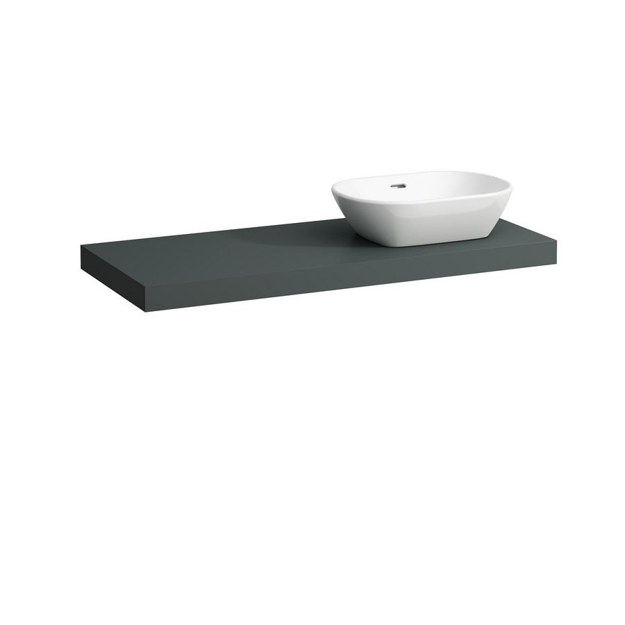 Wastafelblad LANI 120cm met uitsparing rechts traffic grey