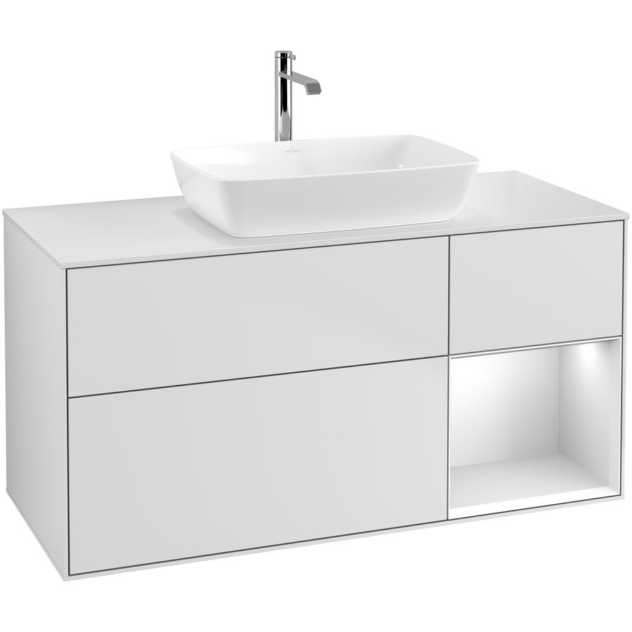 Wastafelonderkast Finion 1200x603x501mm White Matt Lacquer F831MTMT