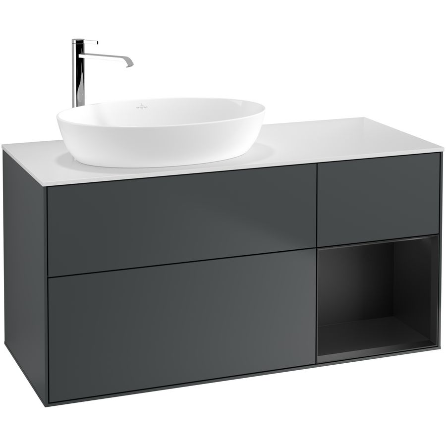 Wastafelonderkast Finion 1200x603x501mm Mid.Blue Matt Lacquer F931PDHG