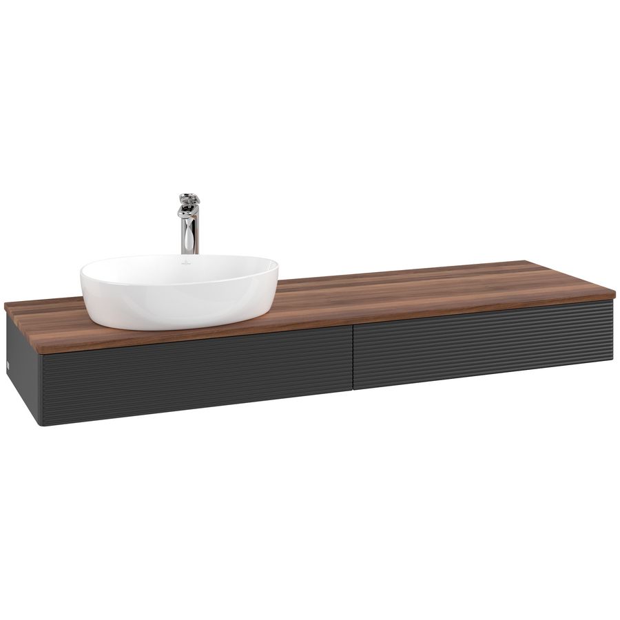 Wastafelonderkast Antao 1600x190x500mm Black Matt Lacquer L15152PD