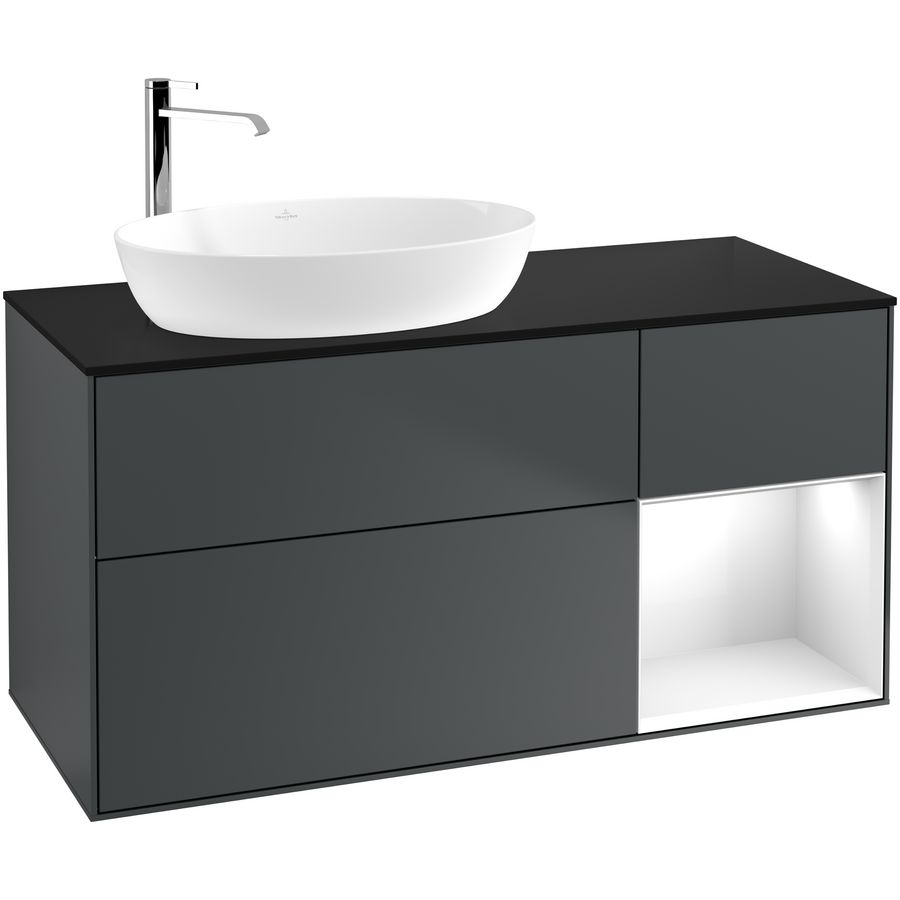 Wastafelonderkast Finion 1200x603x501mm Mid.Blue Matt Lacquer F932GFHG
