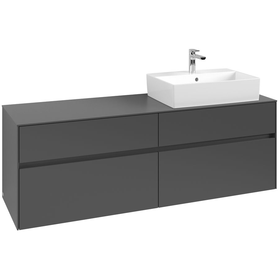 Wastafelonderkast Collaro 1600x548x500mm Graphite C136B0VR