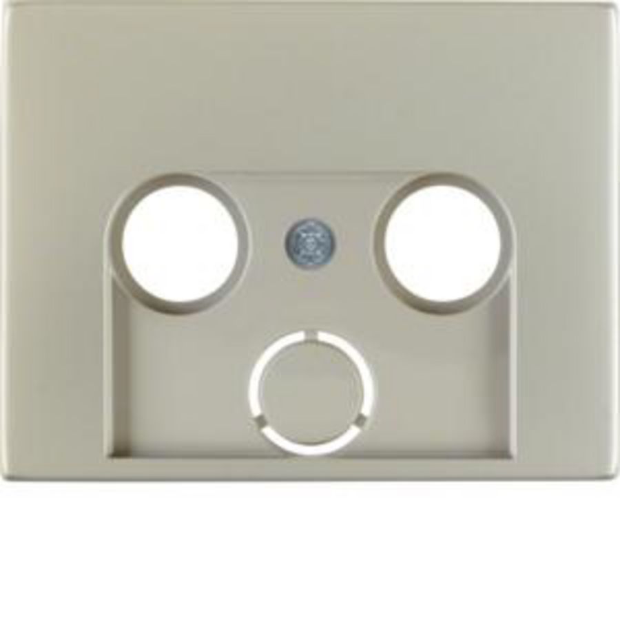 Afdek. antennecontactdoos 2 uitsparingen berker K.1/K.5 edelstaal