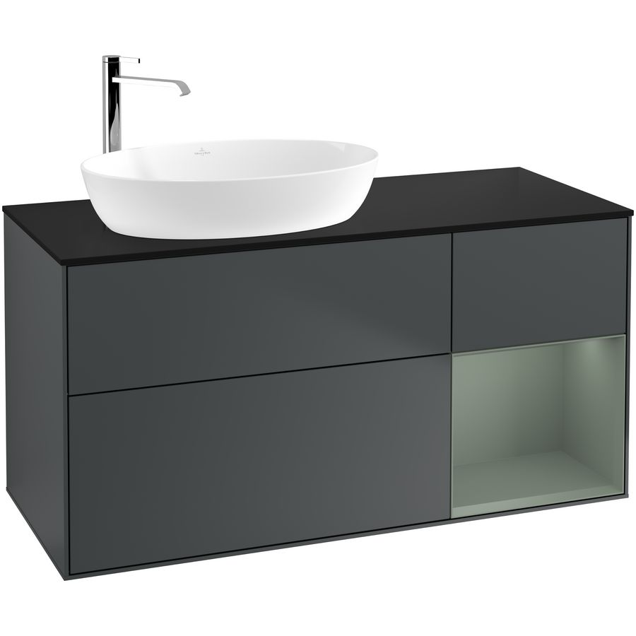 Wastafelonderkast Finion 1200x603x501mm Mid.Blue Matt Lacquer F932GMHG