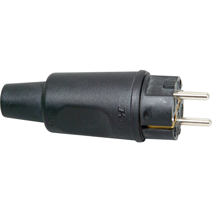 Stekker RA rubber CEE 7/VII IP44 zw. VVE=10