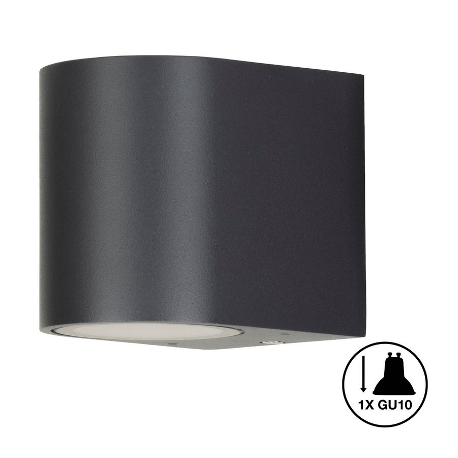 Verlichtingsarmatuur GU10 Wall Lamp Outdoor 1x D-shape IP44