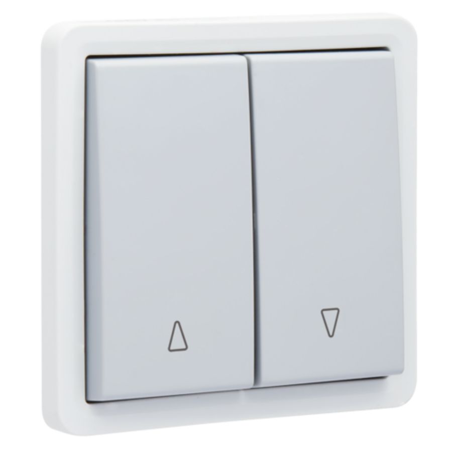 Spuitwaterdichte rolluikdrukknop 10A/250Vac insteek grijs