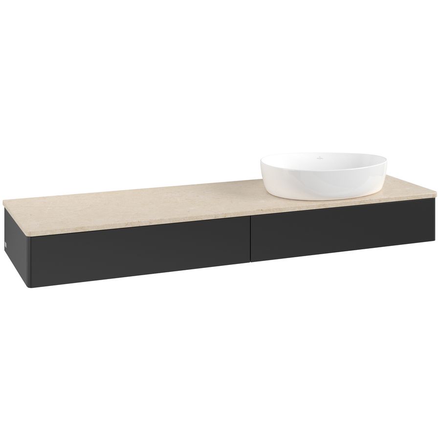Wastafelonderkast Antao 1600x190x500mm Black Matt Lacquer L16013PD