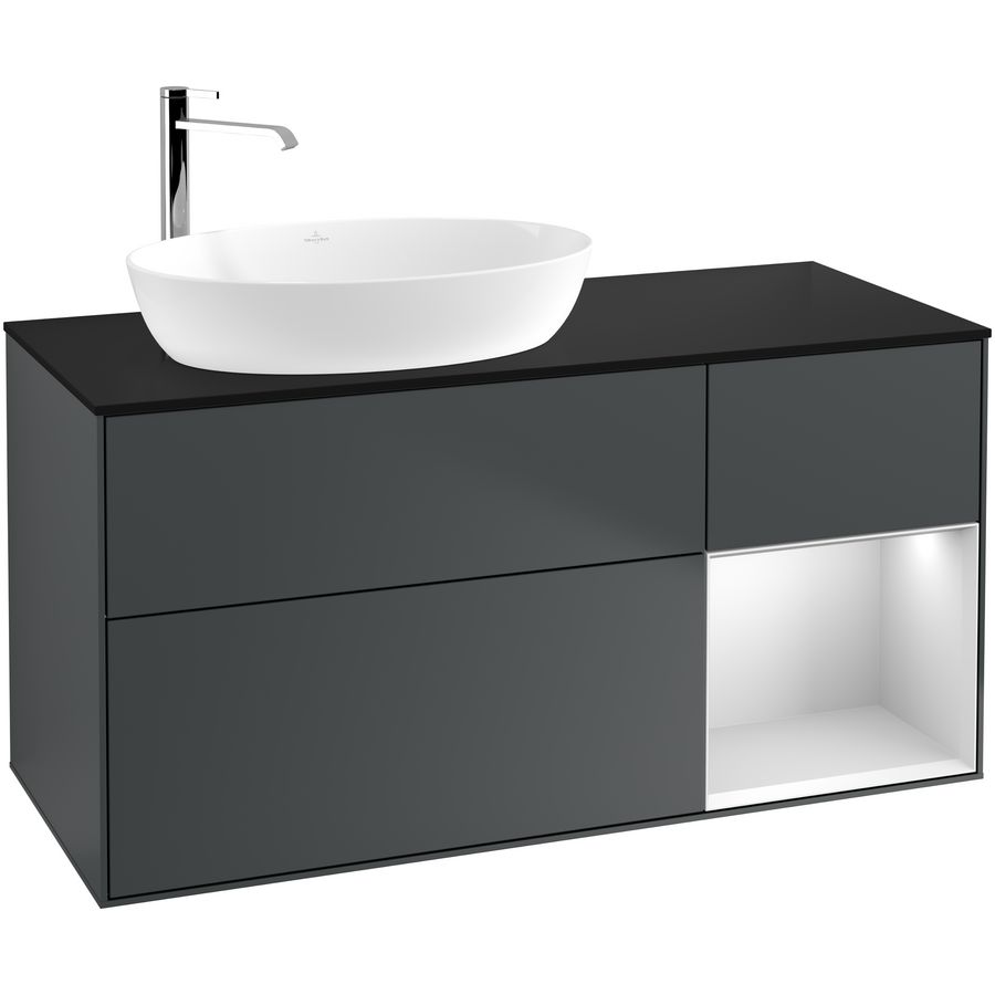 Wastafelonderkast Finion 1200x603x501mm Mid.Blue Matt Lacquer F932MTHG