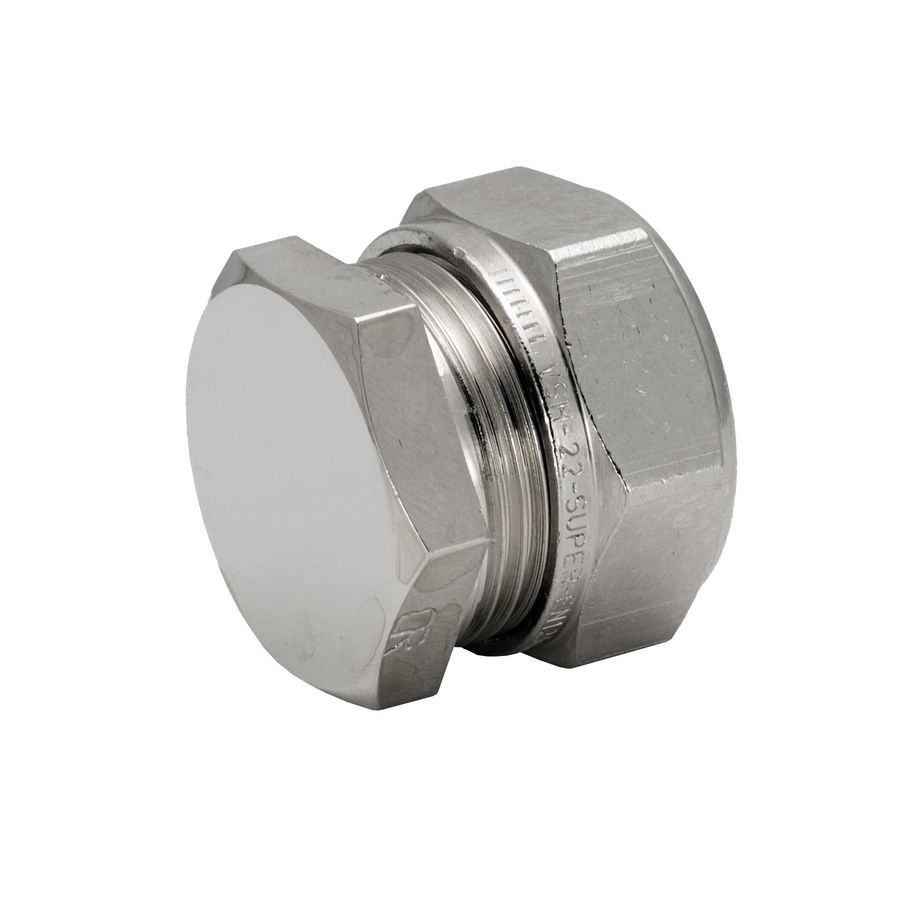 Eindkoppeling Super knel 15mm S1206 DZR (DeZinc. Resistant) vernikkeld k/g