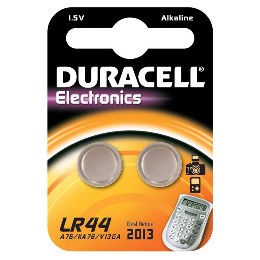Blister a 2st. batterij LR44 Duracel VVE=10