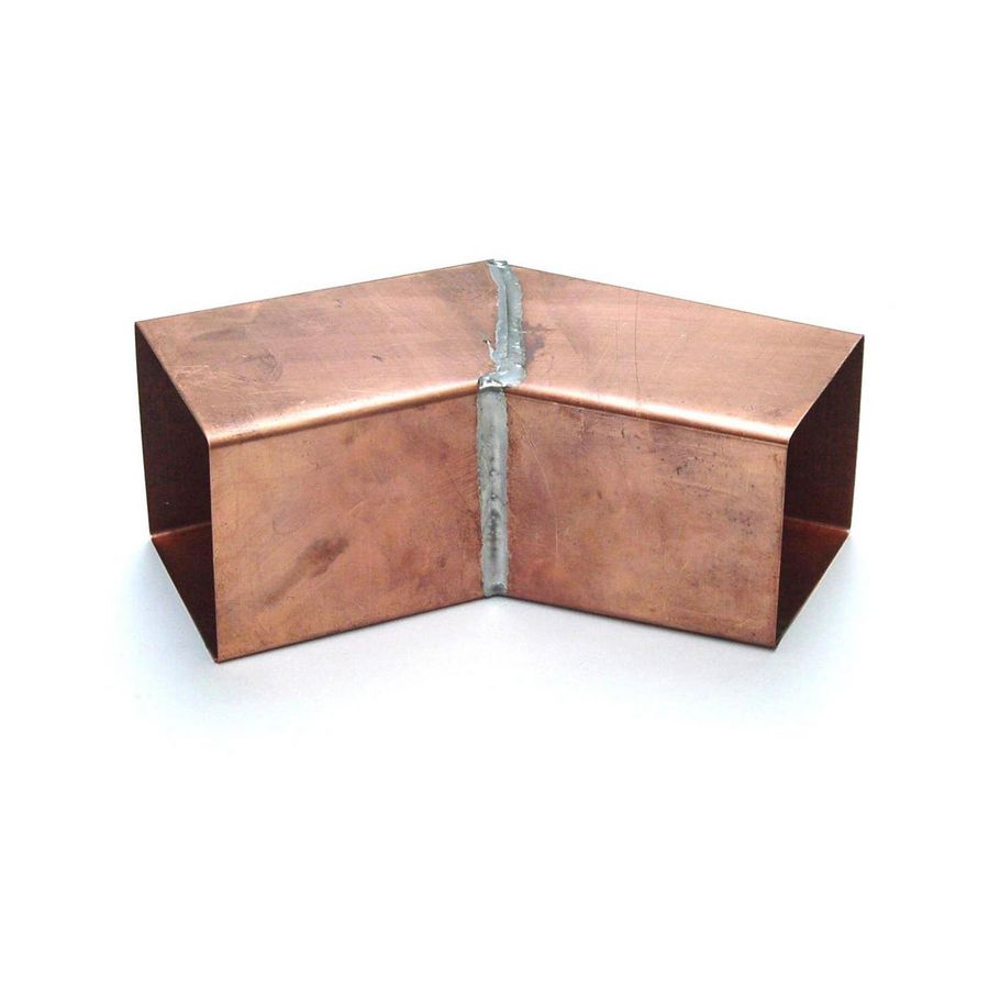 Koperen HWA bocht vierkant 45° 80x80mm