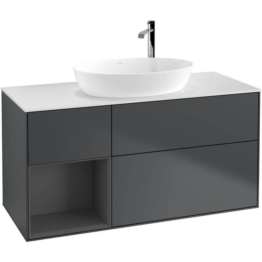 Wastafelonderkast Finion 1200x603x501mm Mid.Blue Matt Lacquer F941GKHG