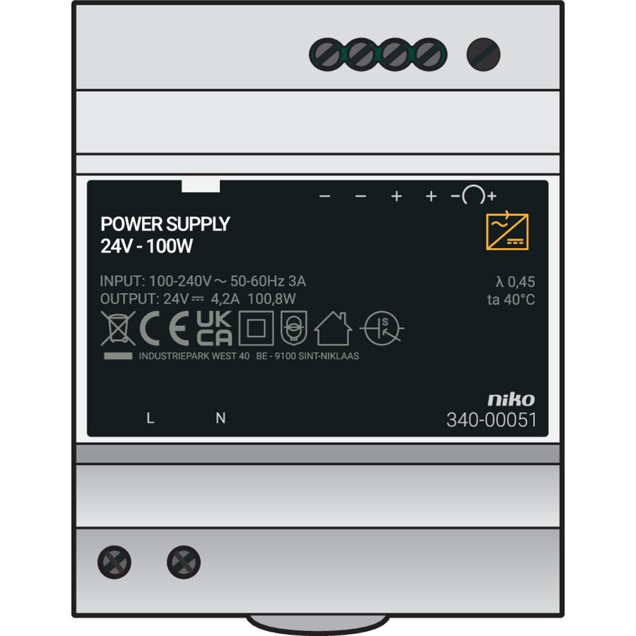 Modulaire voeding 24Vdc 100W
