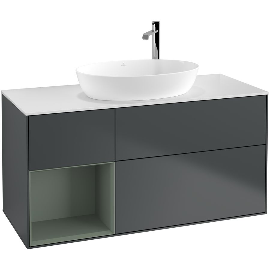 Wastafelonderkast Finion 1200x603x501mm Mid.Blue Matt Lacquer F941GMHG